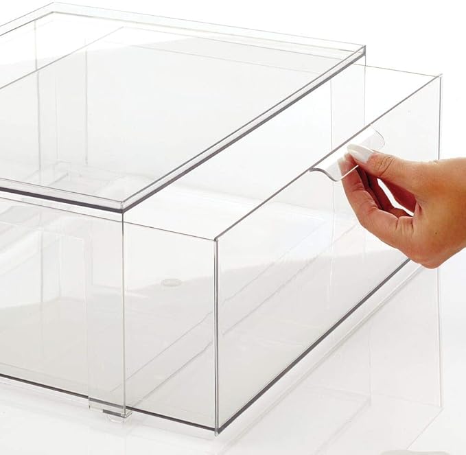 mDesign Plastic Stackable Closet Storage Organizer Bin Containers - Image 5