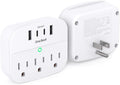 2 Pack Multi Plug Wall Outlet Splitter by OneBeat