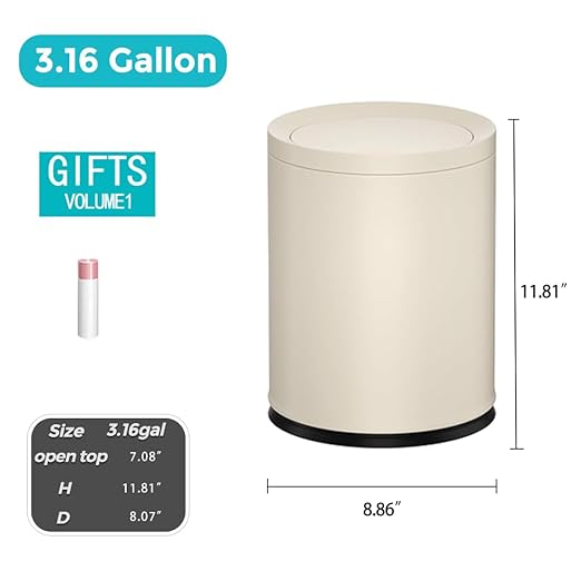 3.17 Gallon/12L Metal Trash Can - Image 7