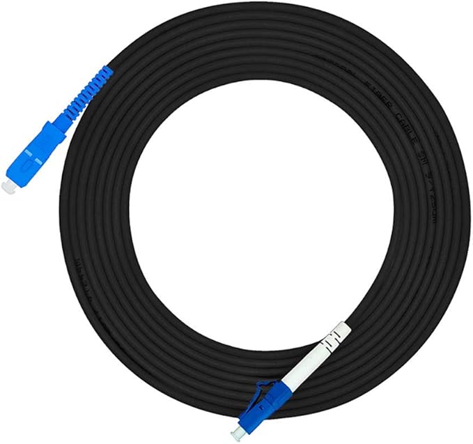 Jeirdus 200M LC to SC Outdoor Armored Simplex 9/125 SM Fiber Optic Cable Jumper by Jeirdus