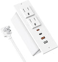 30W USB C Recessed Power Strip, Flat Plug Power Strip, 2 Outlets 4 USB Ports by Jgstkcity