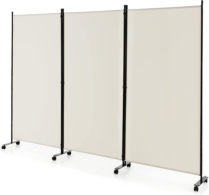 GOFLAME 3 Panel Folding Room Divider, 6FT Rolling Privacy Screen by GOFLAME
