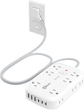 Flat Multi Plug Extender with 6 USB Wall Charger, 12 AC Outlets Wall Adapter by okleeic