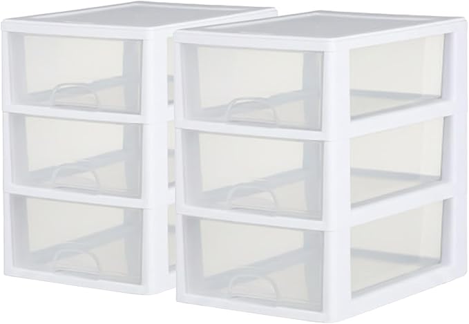Sterilite 6-Pack 6 Quart Stacking Drawer, Accessories, Craft Supplies, Shoes or by Sterilite