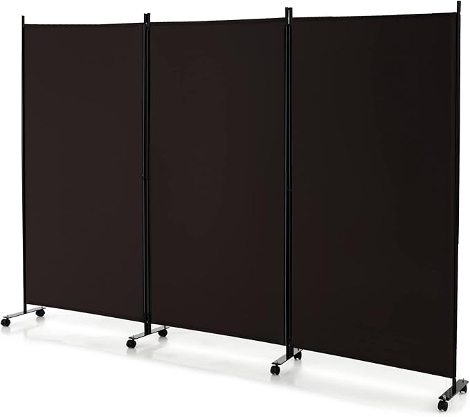 GOFLAME 3 Panel Folding Room Divider, 6FT Rolling Privacy Screen by GOFLAME