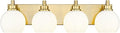 METWET Bathroom Light Fixtures, 4 Light Brushed Gold Vanity Light, 26 Inch by Metwet