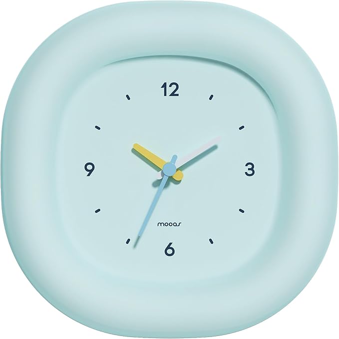 mooas Cute Mini Analog Marshmallow Clock 6.9 Inch Aesthetic Small Silent by mooas
