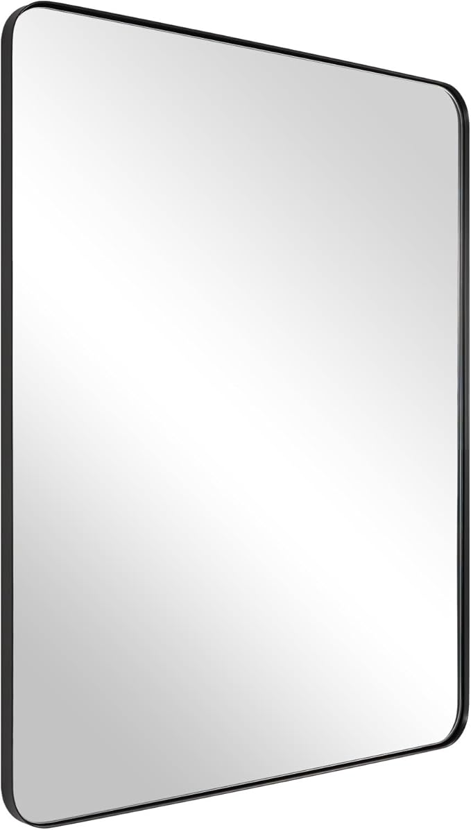 ANDY STAR Wall Mirror for Bathroom, 20”x28” Black Bathroom Mirror, Rounded by ANDYSTAR