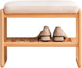 Wood Shoe Bench, 2-Tier Storage Bench by Grewood
