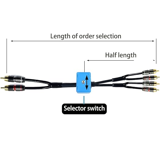 15ft Sound Channel swicher 2 Male to 4 Male RCA Switch Selector 2 Input 1 - Image 4