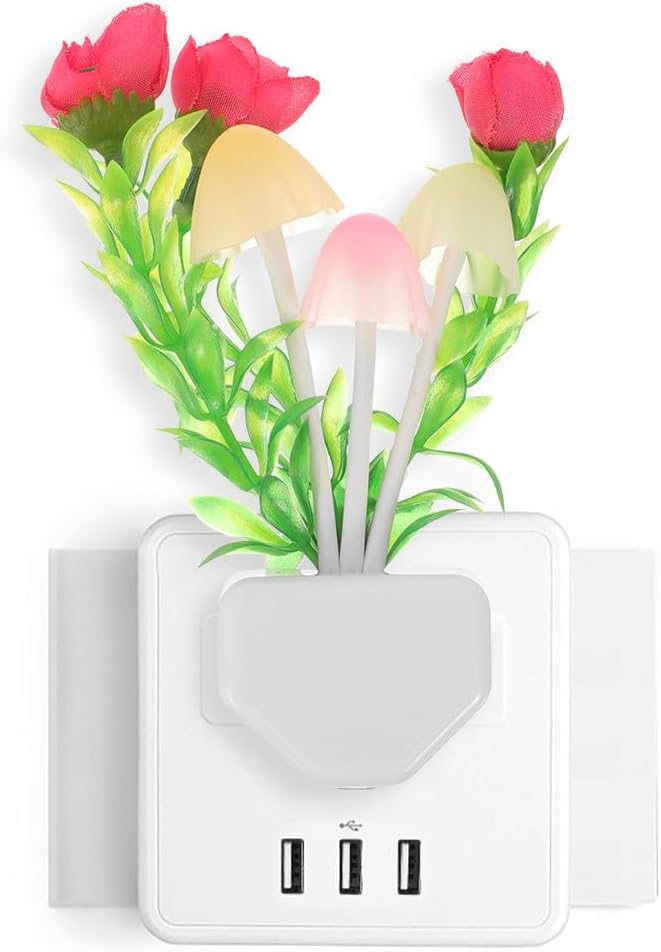 Garneck LED Motion-Detecting Night Light Mushroom Shape Plug - Image 7
