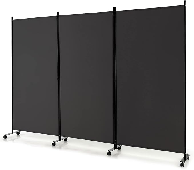 GOFLAME 3 Panel Folding Room Divider, 6FT Rolling Privacy Screen by GOFLAME