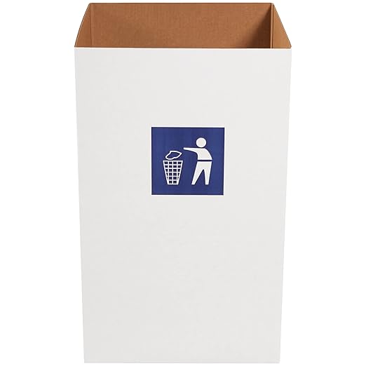 Box USA 50 Gallon 18" L x 18" W x 36" H 10-Pack Cardboard Trash Cans and - Image 3