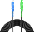 Jeirdus 50M SC/PC to SC/APC Outdoor Armored Simplex 9/125 SM Fiber Optic Cable by Jeirdus