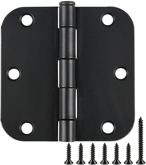 108 Pack Rounded Matte Black Door Hinges 3.5 Inch 5/8" Radius by TDCHINGES