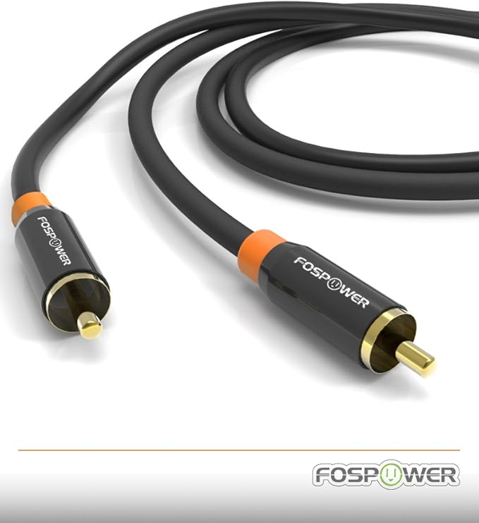 FosPower Digital Audio Coaxial Cable Premium S/PDIF RCA Male to RCA Male - Image 2
