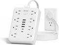 Ultra Thin Flat Plug Surge Overload Protector Power Strip Wall Outlet by MCSCNHOMELIFE