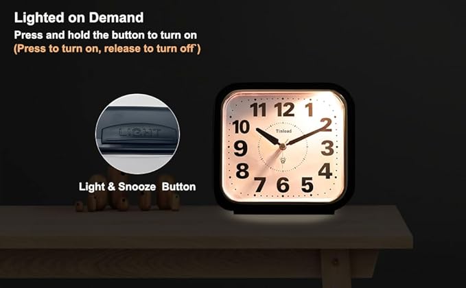 5.5" Large No Ticking Analog Alarm Clock, Silent Readable - Image 7