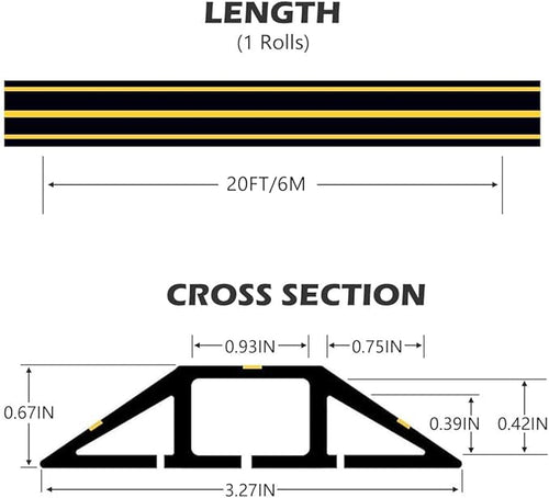 20Ft Cord Covers for Wires on Floor, 3-Channel Floor Cord Cover - Image 2