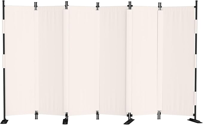 Room Divider, 6 Panel Upgraded Folding Privacy Screen, 132” Highly Secretive by PHONJOROO
