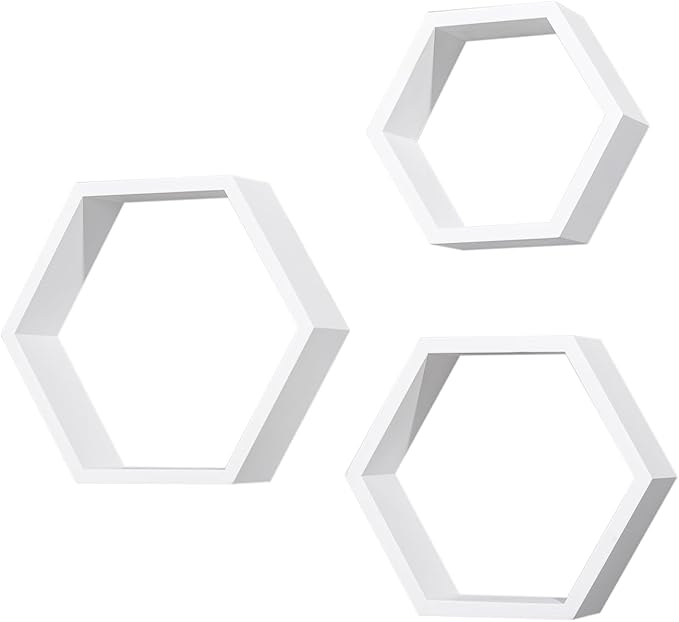 AHDECOR Hexagon Floating Shelves, Office | Hexagonal Wall Organizer Hanging - Image 5