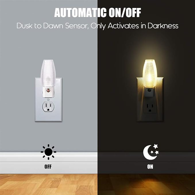 Emotionlite Plug in Night Light, Warm White LED Nightlight, Dusk to Dawn Sensor - Image 2