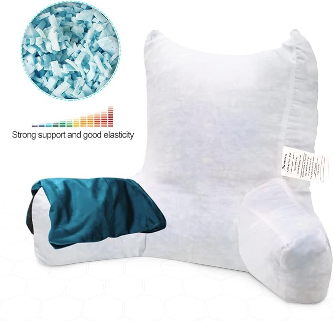 Neustern Reading Pillow for Sitting in Bed Adult, Back Pillow for Bed Shredded - Image 8