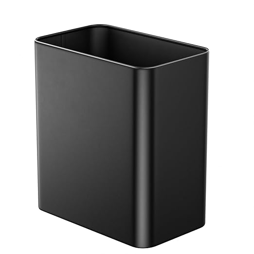 Veelesa Small Bathroom Trash Can 2.4 Gallon Wastebasket, Slim Metal Garbage Can by Veelesa