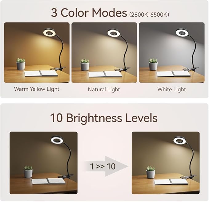 GARMESE LED Desk Lamp Clip on Light - Image 2