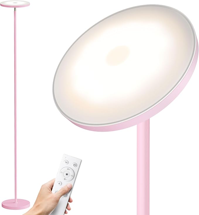 SUNMORY Soft Pink Torchiere Floor Lamp by SUNMORY