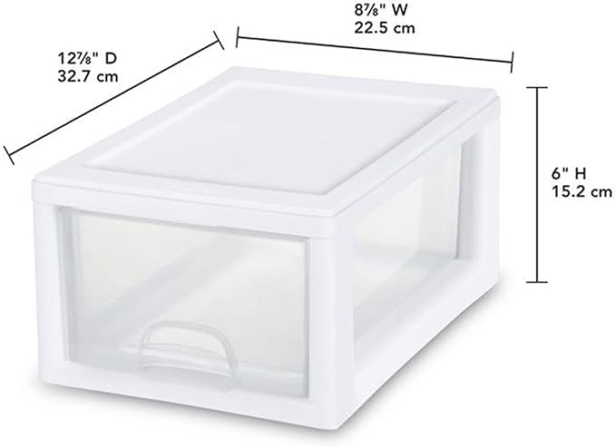 Sterilite 6-Pack 6 Quart Stacking Drawer, Accessories, Craft Supplies, Shoes or - Image 3