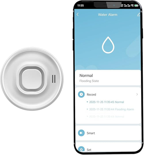 100dB Loud Wireless Water Leak Detector, WiFi Water Leak Sensor by VirtueSensor
