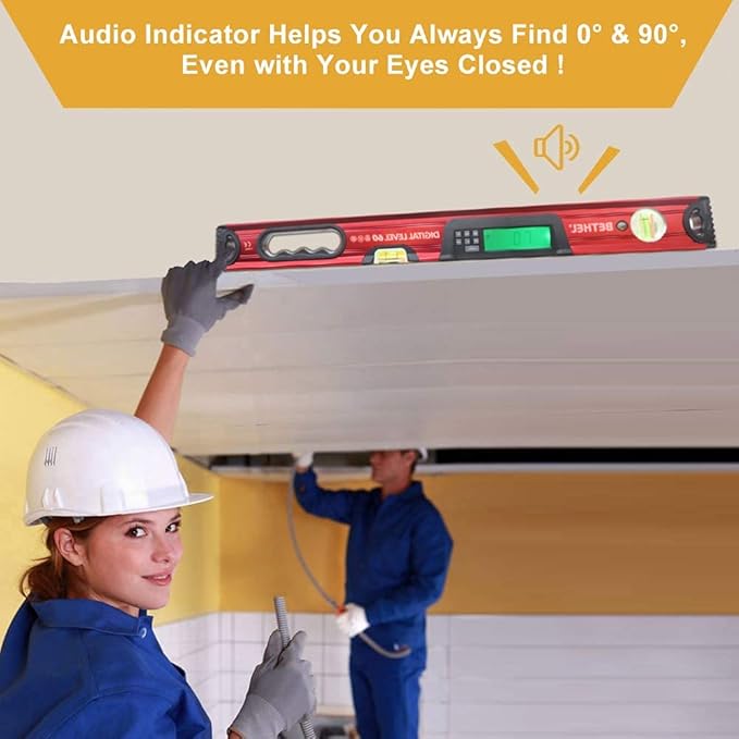 BETHEL 24 inch Digital Magnetic Level, LCD Smart Display Torpedo Level Tool - Image 5