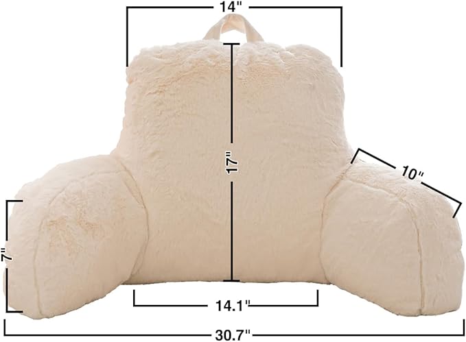 Holawakaka Standard Faux Fur Bed Rest Pillow - Image 2