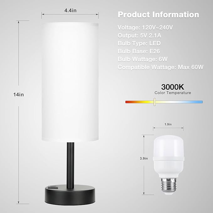 Bedside Touch Table Lamps for Bedroom Nightstand - Image 7