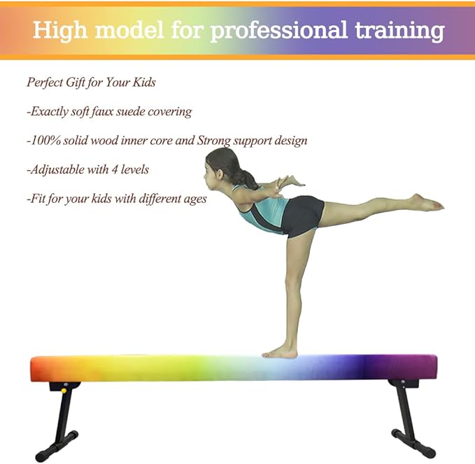 Adjustable&Foldable Gymnastics Balance Beam, 6FT/8ft High-Low Level Floor - Image 5