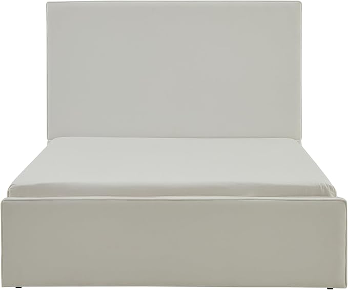 Queen Size Upholstered Bed Frame, Lucas Tall Headboard Floor Platform Beds - Image 8