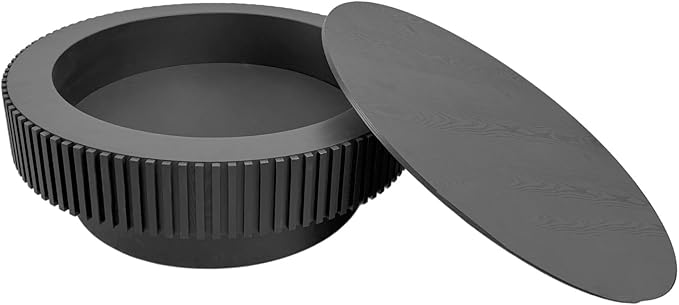 LKTART Round Coffee Table for Living Room, Accent Fluted Drum Coffee Table - Image 5