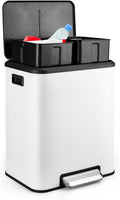 8 Gallon/30 Liter Dual Compartment Trash Can, Stainless Steel Garbage Can by Unknown