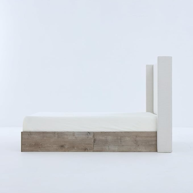 Queen Size Upholstered Bed Frame, Wood Base Platform Beds, No Box Spring Needed - Image 9