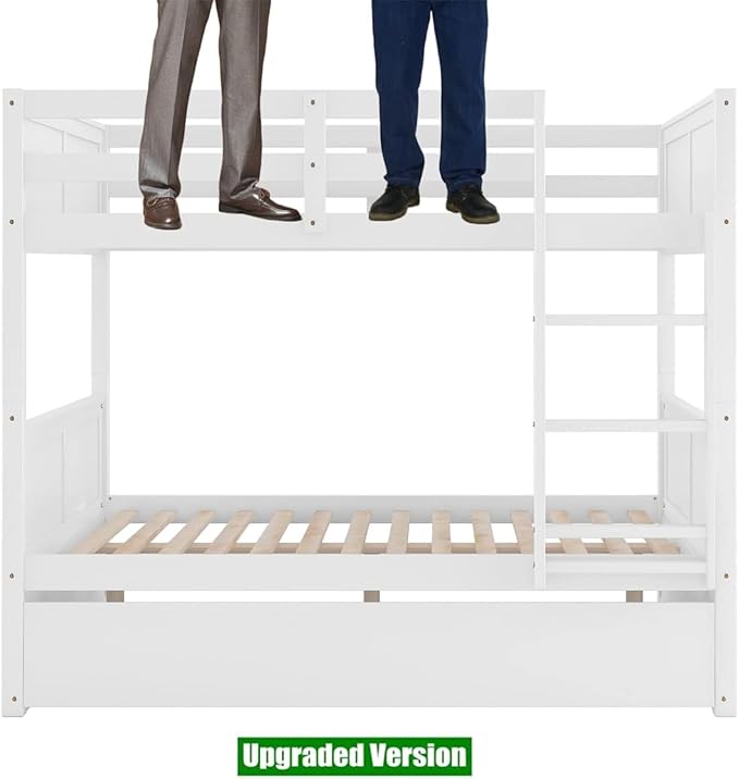 TSAMPA Latest Upgraded & Stronger Heavy Duty Solid Wood Full Over Full Bunk Bed - Image 8