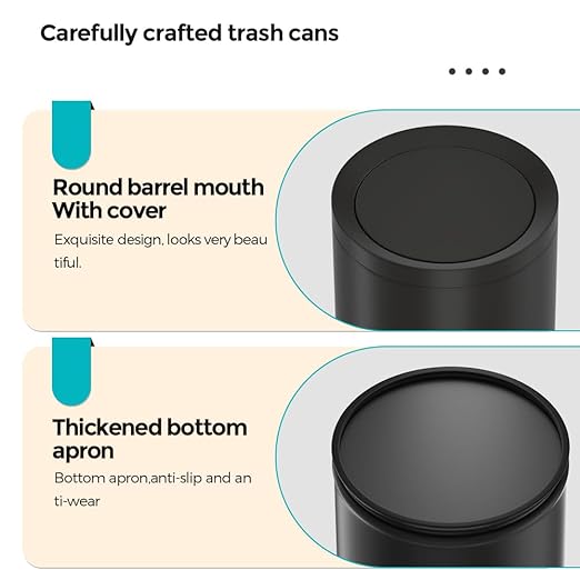 3.1Gallon/12L Modern Metal Bathroom Trash Can - Image 3