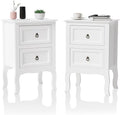 Bonnlo White Nightstands Set of 2, Tool-Free Setup Nightstand, 2 Drawer Night by Bonnlo