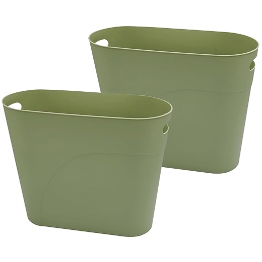 ROYFACC Small Trash Can Plastic Bathroom Wastebasket 3.2 Gallon Slim Garbage by ROYFACC
