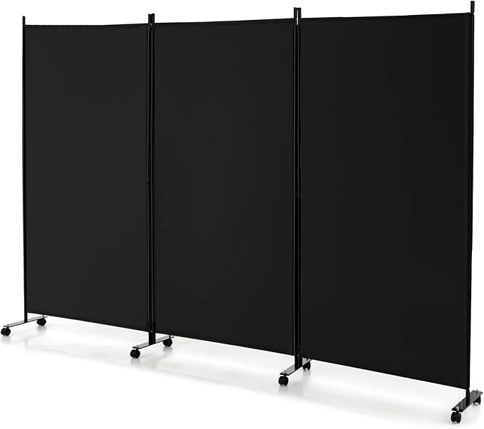 GOFLAME 3 Panel Folding Room Divider, 6FT Rolling Privacy Screen by GOFLAME