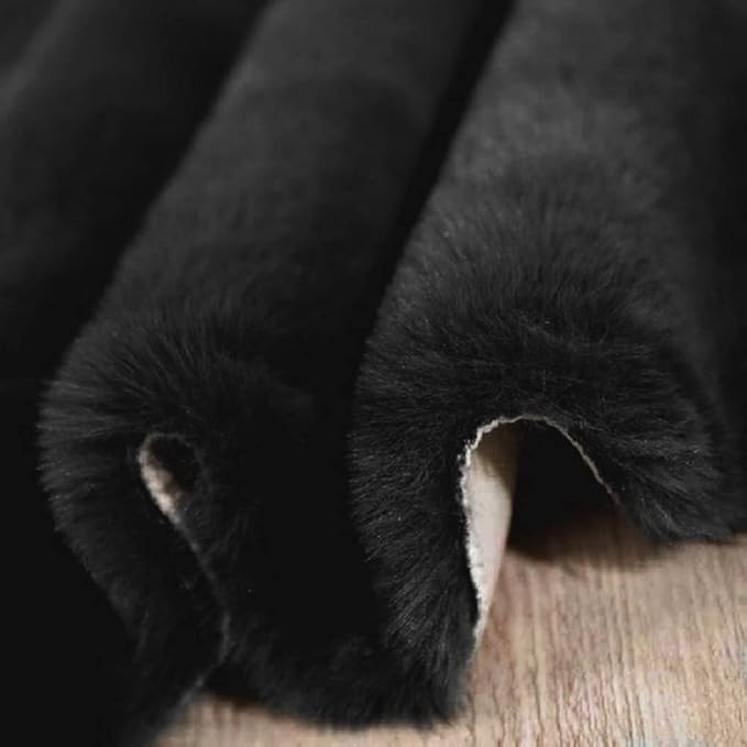 Black Fluffy Rug 5x8 Area Rugs for Bedroom Fuzzy Bunny Washable Fur Rugs for - Image 6