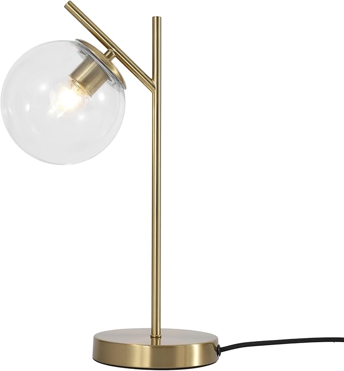 Mid Century Modern Table Lamp, Contemporary Metal Brass Bedside Lamps - Image 2
