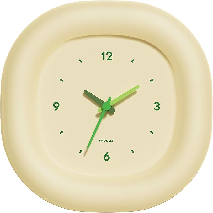 mooas Cute Mini Analog Marshmallow Clock 6.9 Inch Aesthetic Small Silent by mooas