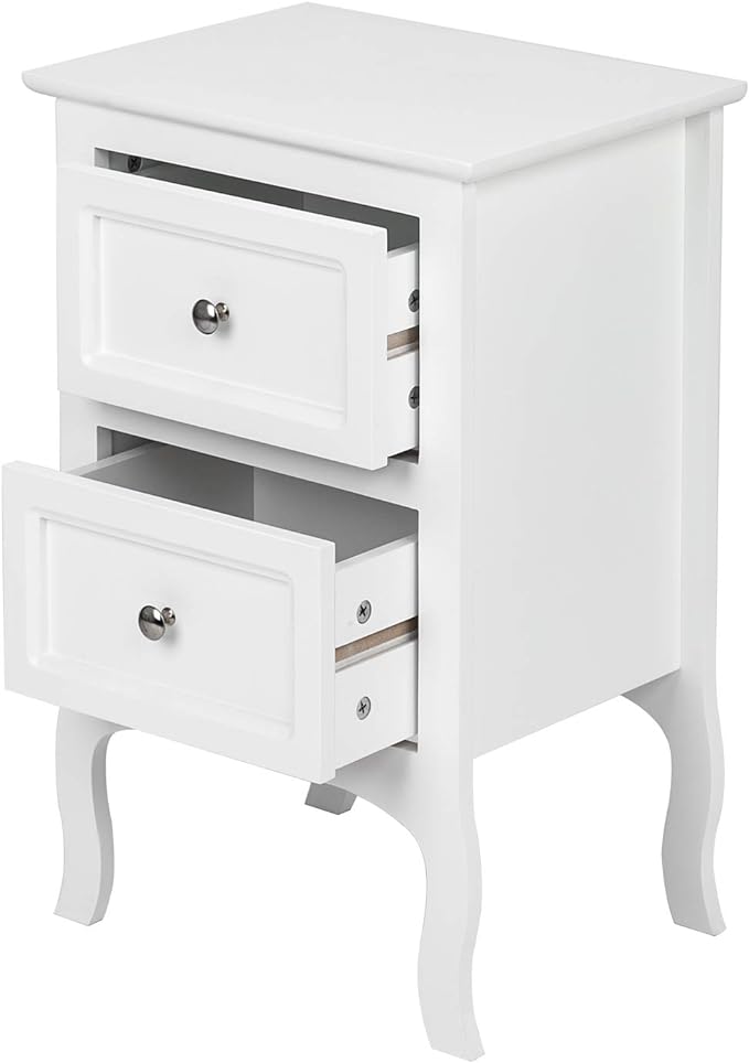Bonnlo White Nightstand with 2 Drawers, Night Stands - Image 6