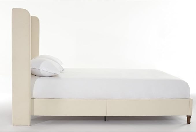 King Size Upholstered Bed Frame, Harper 54" Tall Headboard Platform Beds - Image 8